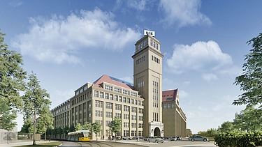 Visualisierung von Peter-Behrens-Bau in Berlin. 