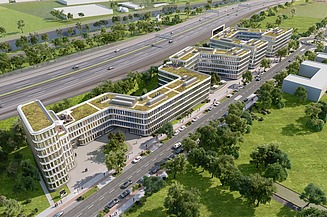 Visulisierung des BRAIN BOX BERLIN aus der Vogelperspektive.