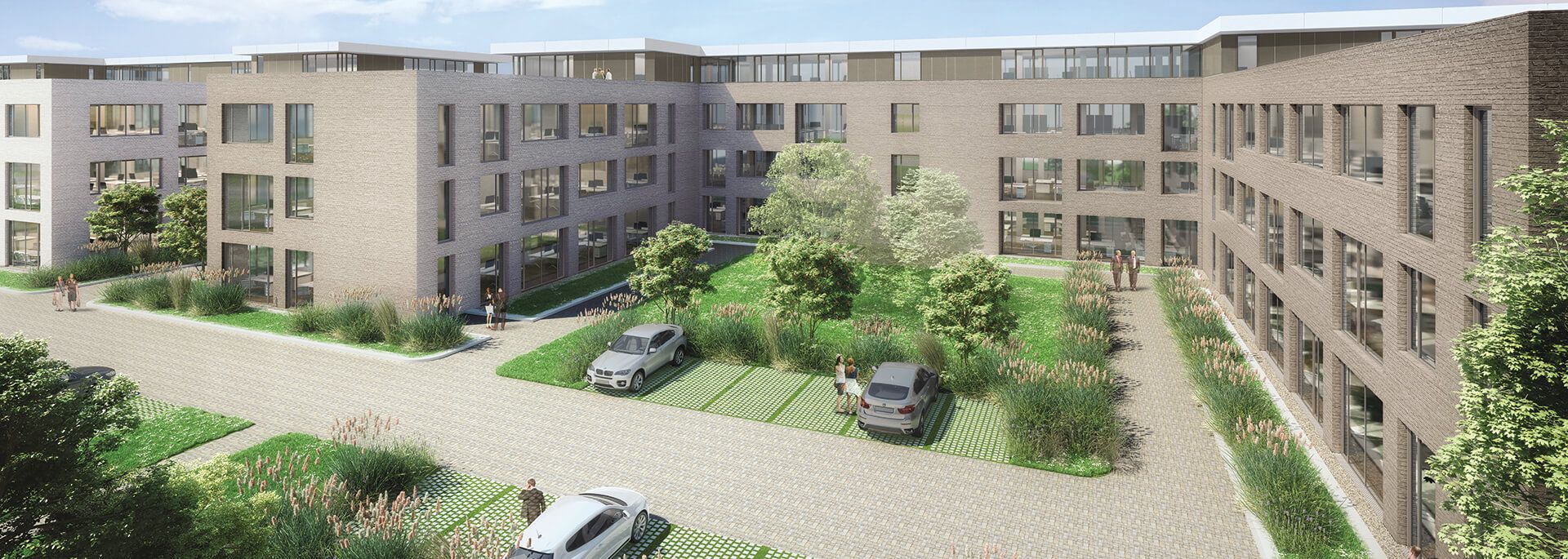 Visualisierung vom eines der drei Büro-Neubaukomplexen.
