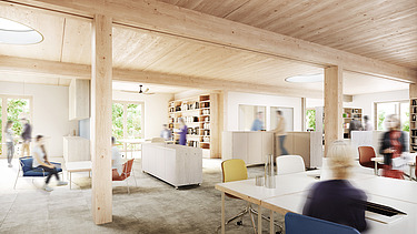 Visualisierung von einer Bibliothek.  