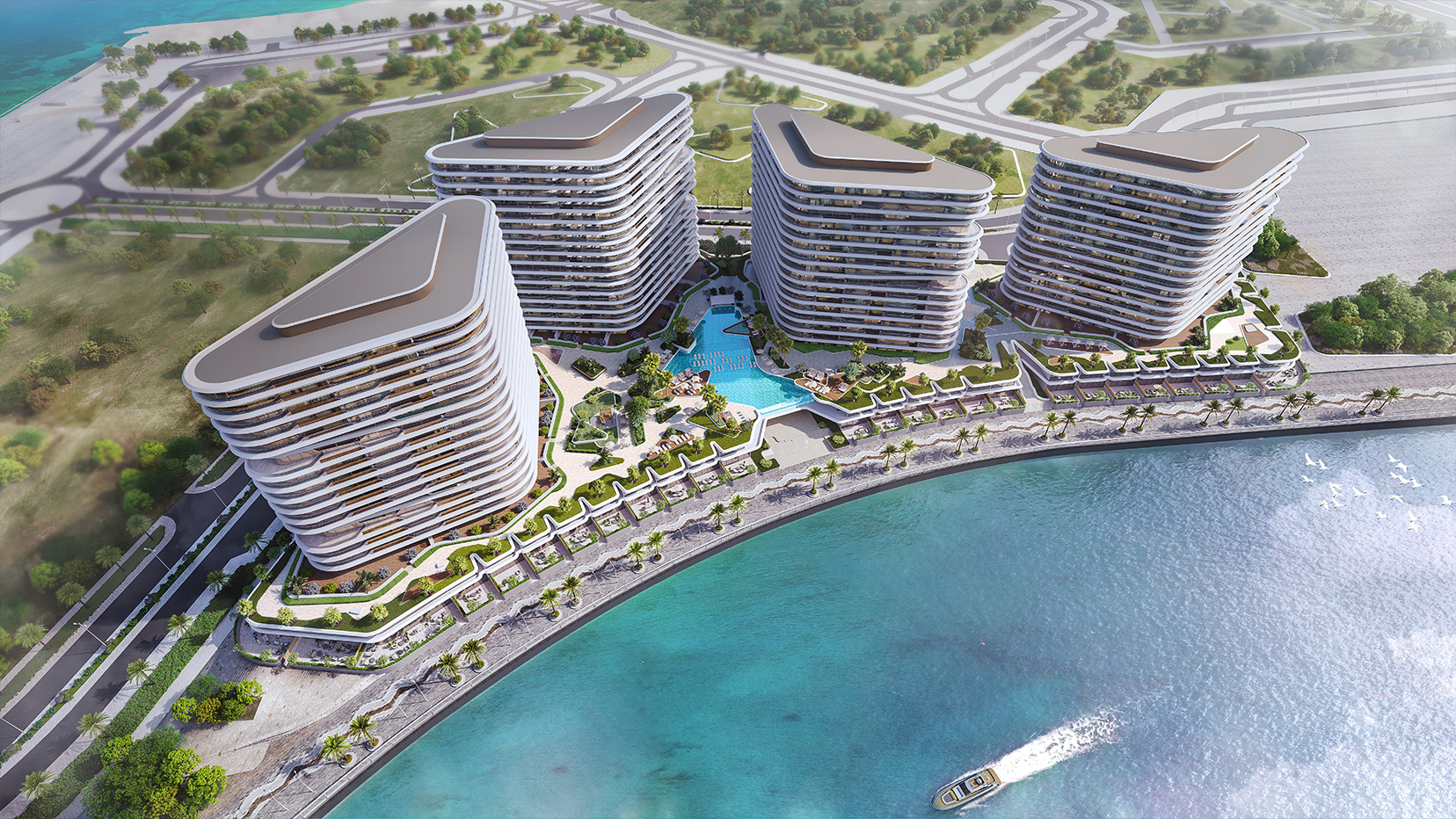 Mehrere hohe Wohngebäude