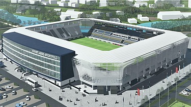 Visualisierung vom Stadion des FC Carl Zeiss Jena.