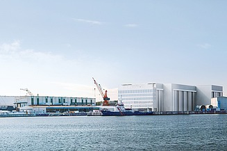 Foto von der Skyline in Kiel. 