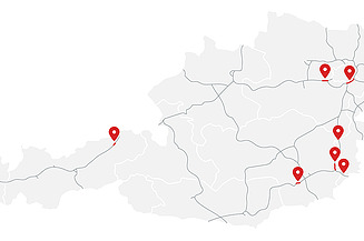 Karte von Autobahnsanierungs-Projekten STRABAG