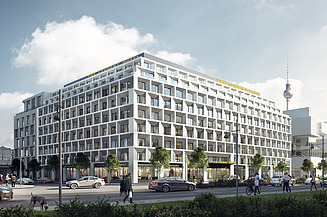 Illustration vom ZÜBLIN Hotel Alexander-Quartier. 