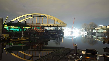 Foto von einem Industriehafen.  