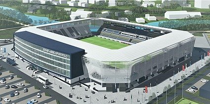 Visualisierung vom Stadion des FC Carl Zeiss Jena.