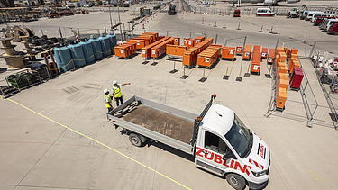 Foto vom Ausbau Flughafen in Frankfurt.