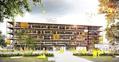Visualisierung vom neuen Martin-Behaim-Gymnasium