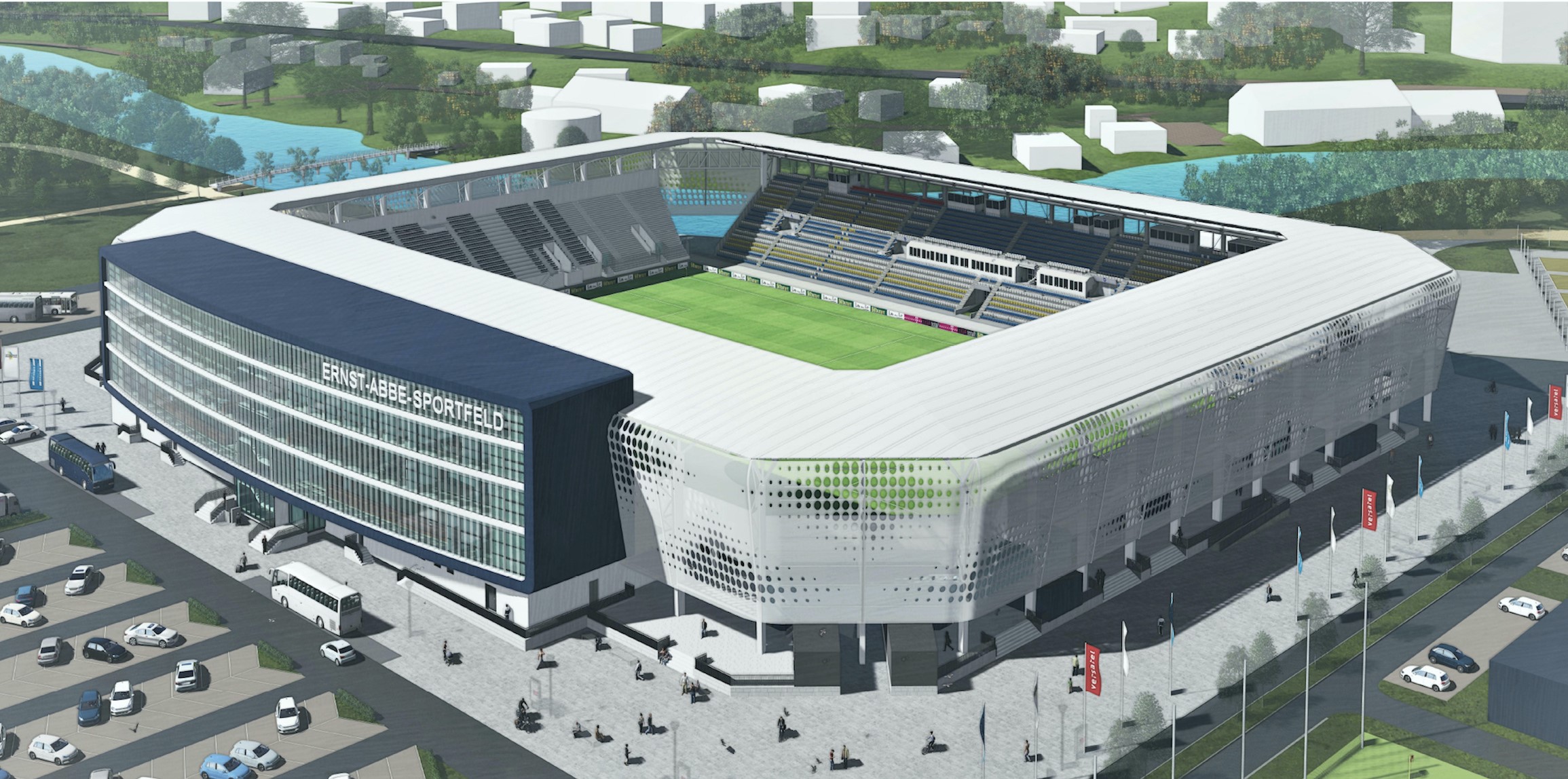 Visualisierung vom Stadion des FC Carl Zeiss Jena.