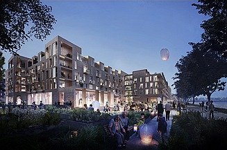 Visualisierung des Neubau des Wohn- und Seniorenzentrums Sølund in Kopenhagen.