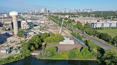 Luftaufnahme einer Wasseraufbereitungsanlage in Toronto