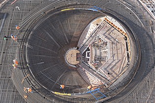 Luftaufnahme vom Kelchstütze von Stuttgart 21