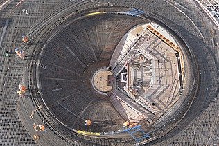 Luftaufnahme vom Kelchstütze von Stuttgart 21