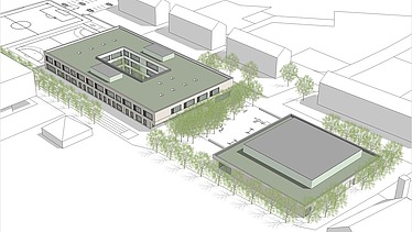 Zeichnung vom Vinzenz-Pallotti-Schule in Friedberg.