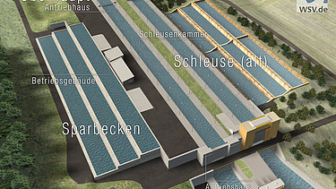 Illustration Neubau der Schleuse in Kriegenbrunn.