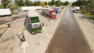 So könnte die Schnellladung der LKW in Zukunft aussehen.