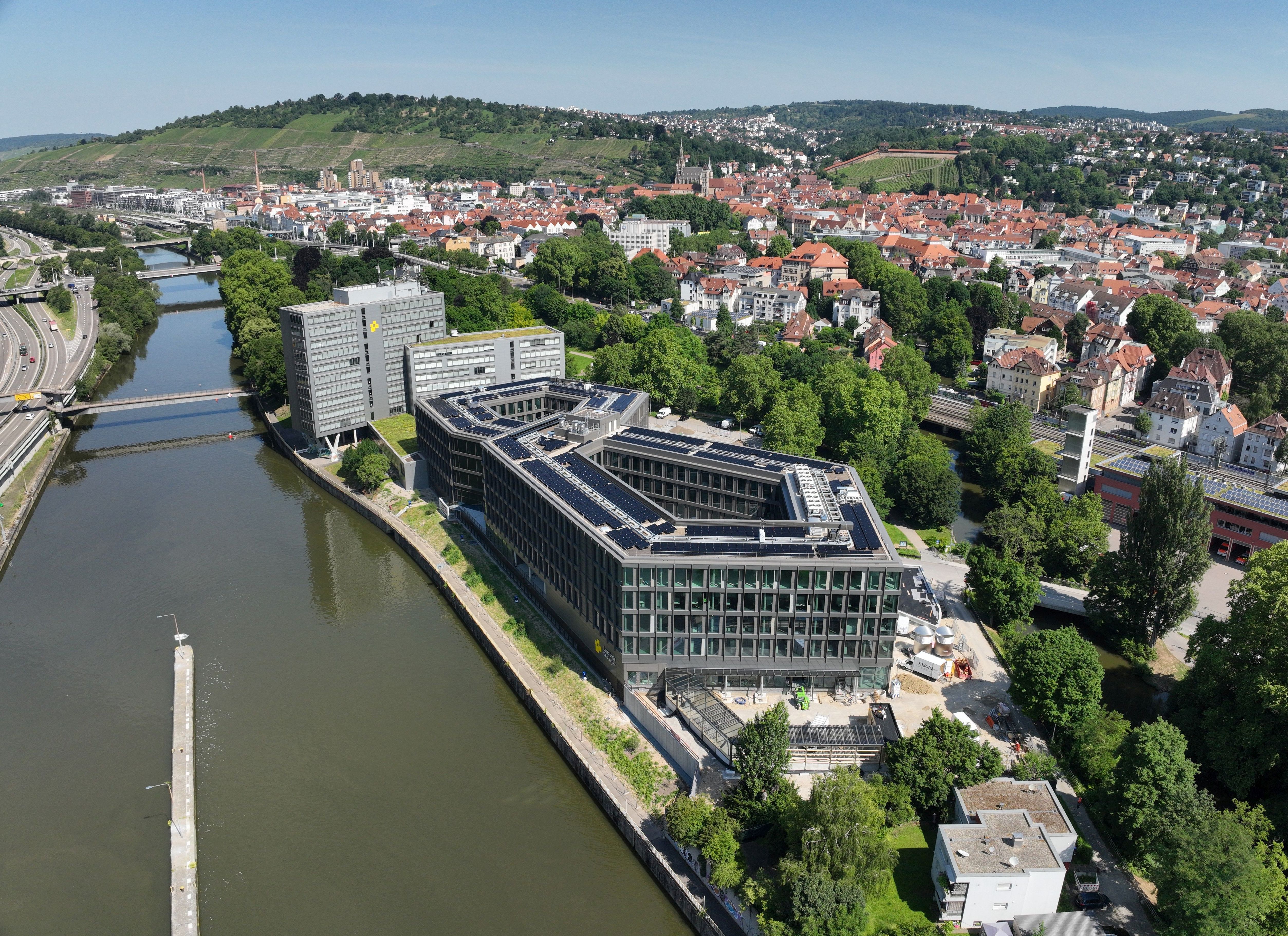 Bird's eye view of an office building