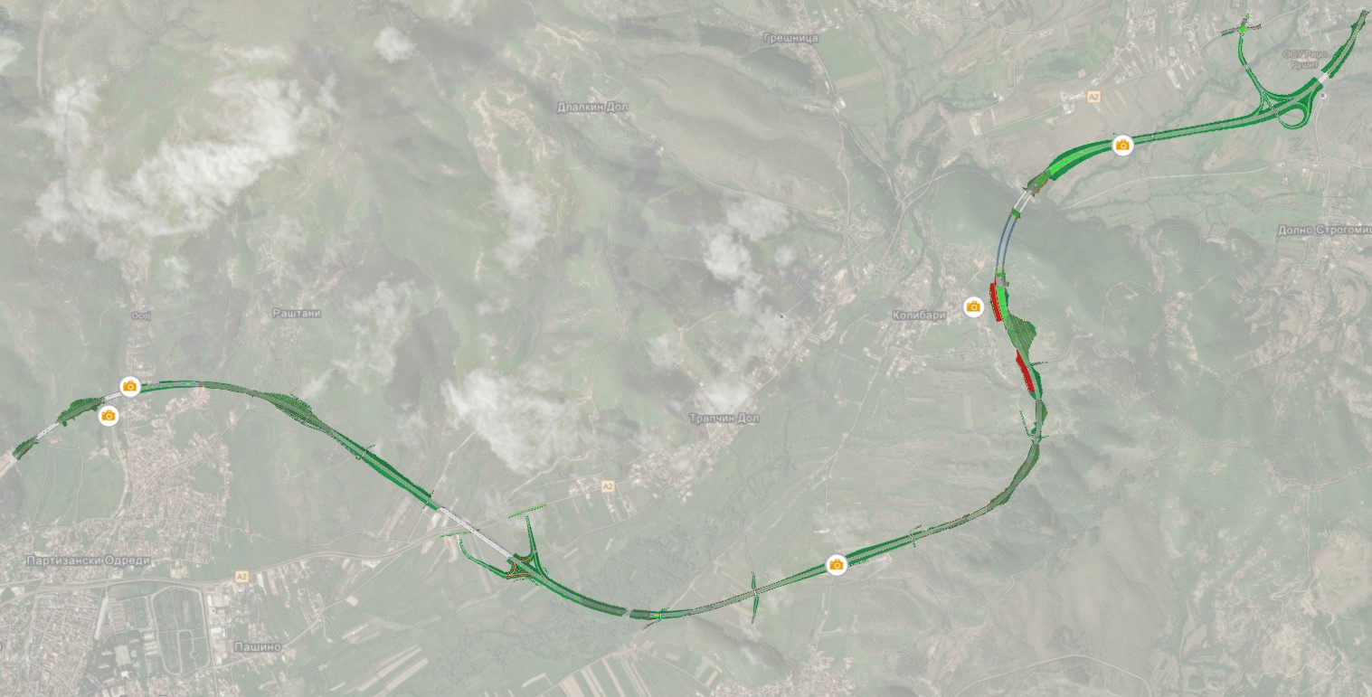 GIS-Visualisierung der geplanten Autobahnstrecke Bukojčani–Kičevo in Nordmazedonien