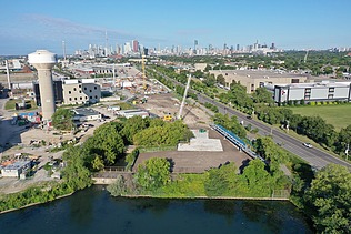 Luftaufnahme einer Wasseraufbereitungsanlage in Toronto