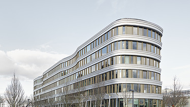 The picture shows an office building