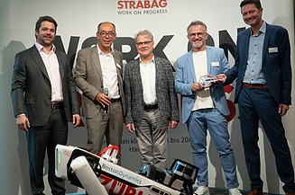 Klemens Haselsteiner (CDO STRABAG SE), Stephan von der Heyde (ZÜBLIN), Rainer M. Schäfer (STRABAG Real Estate) Thomas Rieg (STRABAG BRVZ GmbH & Co. KG), Matthias Steinbach, (STRABAG)