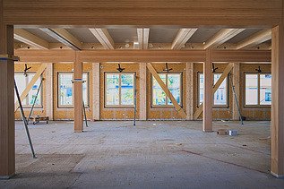 Interior wall made of wood