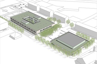 Zeichnung vom Vinzenz-Pallotti-Schule in Friedberg.