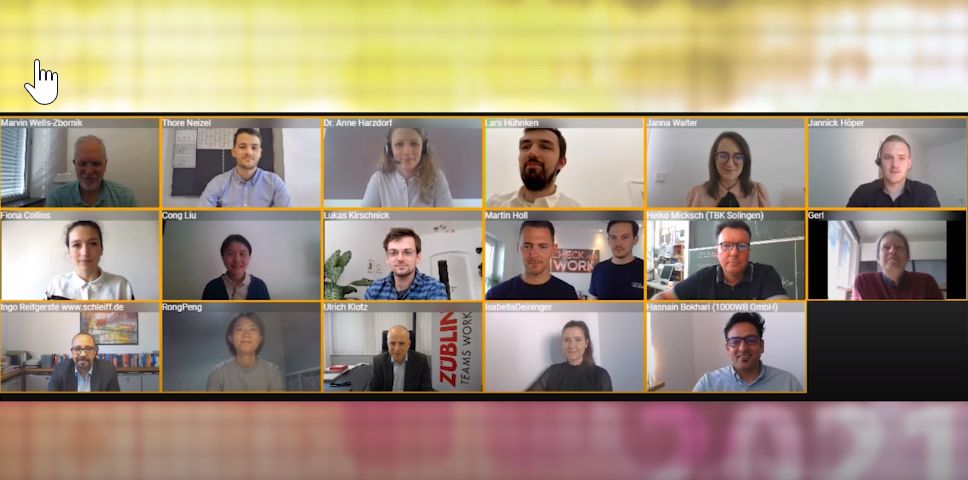 Foto von der Online-Preisverleihung im Wettbewerb „Auf IT gebaut – Bauberufe mit Zukunft“.