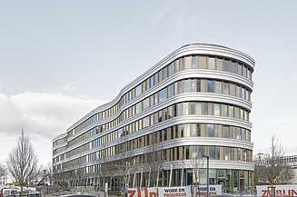 The picture shows an office building