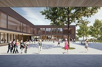 Visualisierung von der Schule am Hang Frankfurt am Main. 