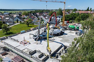 Vogelperspektive der Baustelle
