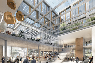 Visualisierung des LabCampus mit Blick von Innen.  
