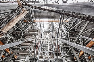 Foto von der Mühlverbrennungsanlage „Copenhill“ von innen.  