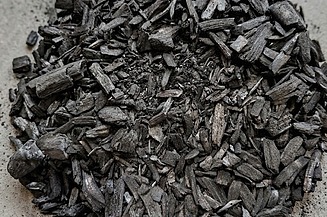 black coal pieces