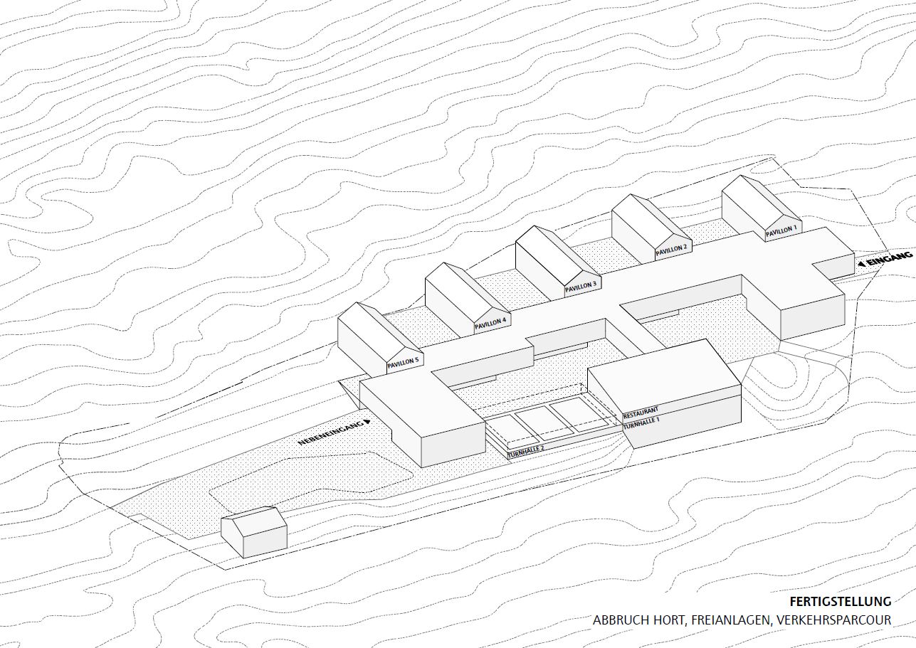 Skizze von der Schule am Hang Frankfurt am Main.