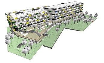 Bild des Architekturmodells vom Bildungscampus Landgutgasse