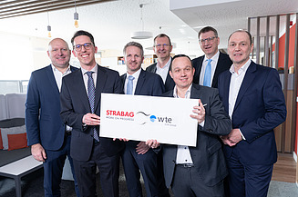 On 2 March 2026 STRABAG SE has successfully completed the acquisition of WTE Wassertechnik GmbH from EVN Group; f.l.t.r. Christian Sadleder, Member of the Management Board of STRABAG AG; Christian Zoller, Commercial Managing Director of WTE STRABAG Group; Reinhard Bodner, Technical MD of WTE STRABAG Group; Stefan Stallinger, Member of the Management Board of EVN AG; Matthias Lainer, Head of Controlling (formerly WTE); Dr. Ralf Schröder, former Technical MD WTE; Dr. Robert Dick, former Commercial MD WTE.