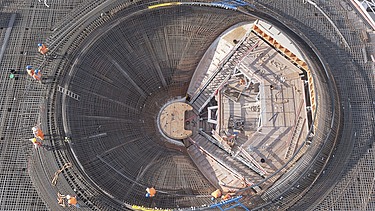 Luftaufnahme vom Kelchstütze von Stuttgart 21