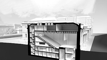 Photo shows the architectural design for the future venue