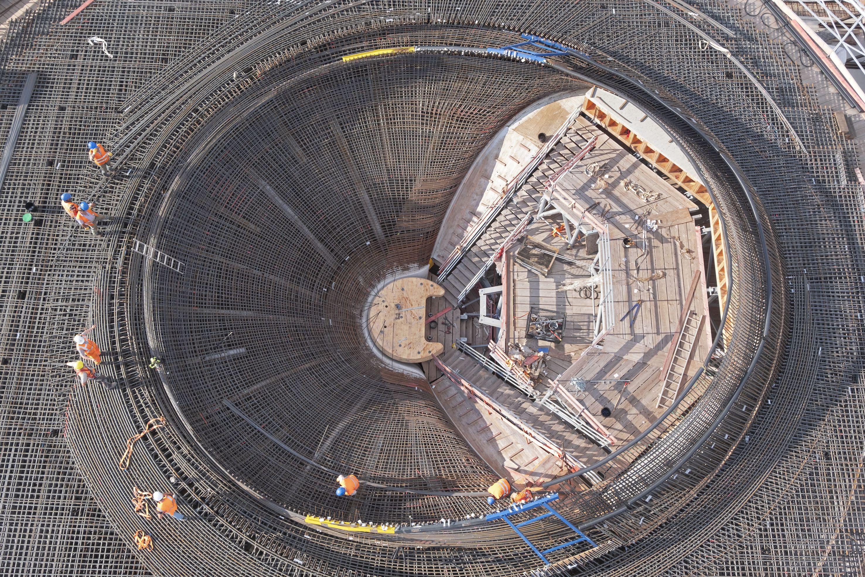 Luftaufnahme vom Kelchstütze von Stuttgart 21