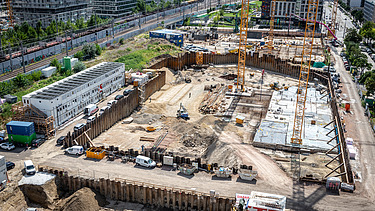 Foto des STRABAG Baustelle mit eigener Photovoltaikanlage