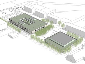 Zeichnung vom Vinzenz-Pallotti-Schule in Friedberg.