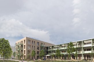 Seitenansicht von Wohnungsbau in Kernen.