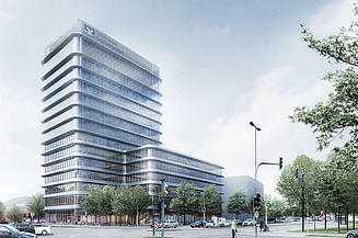Visualization of a new office location with two buildings