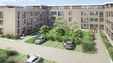 Visualisierung vom eines der drei Büro-Neubaukomplexen. 