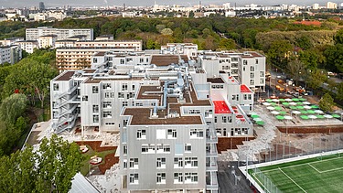 Visualisierung von einem Schulneubau in Berlin.