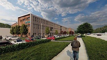 Visualisierung des Industriekomplex für Medizintechnik.  