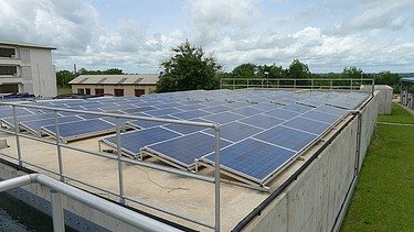 Photo shows some solar paneels