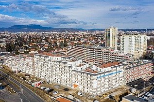 Luftaufnahme vom Quartier 4 in Graz